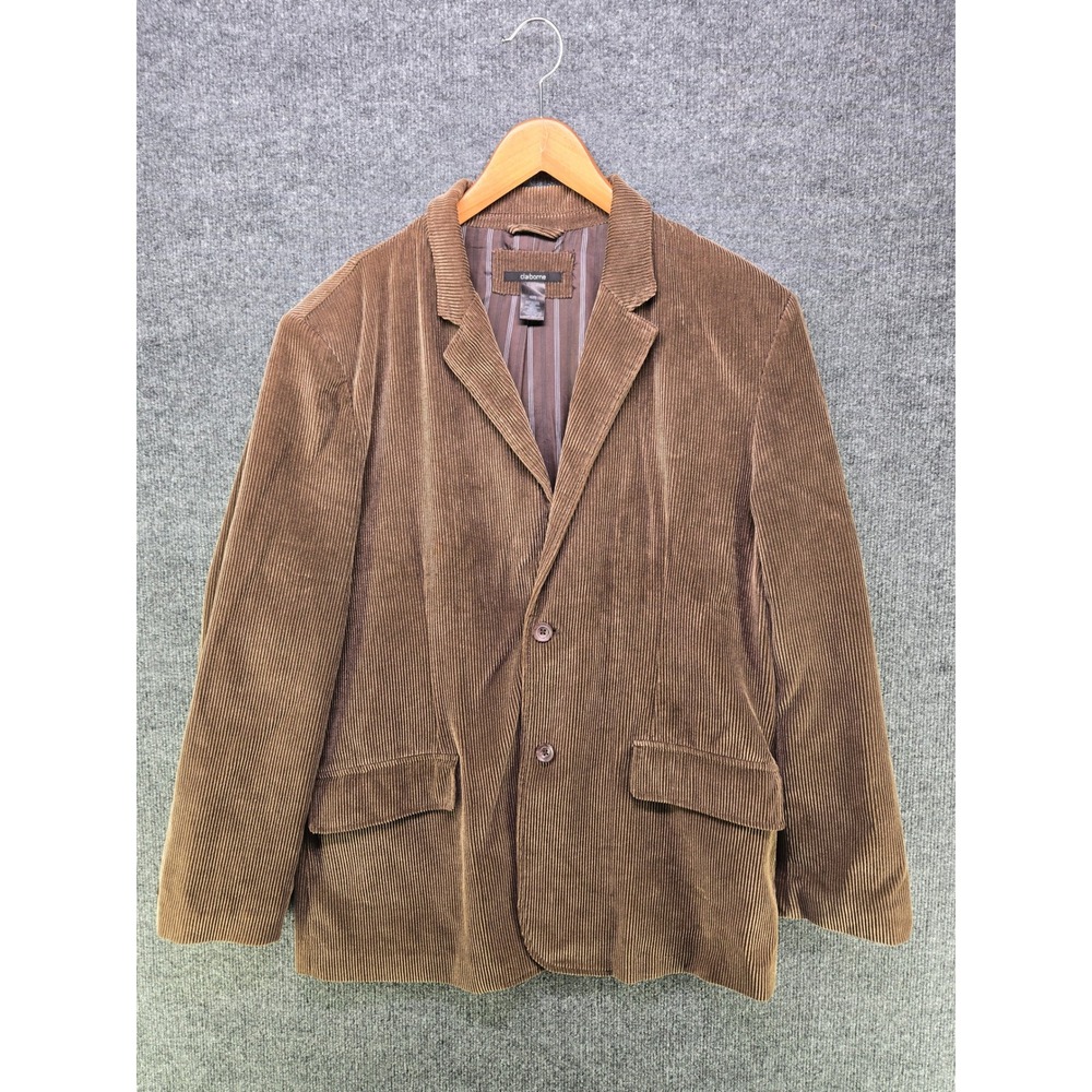 Claiborne Mens Corduroy Blazer Brown 42R 2-Button Sport Coat Belted Back